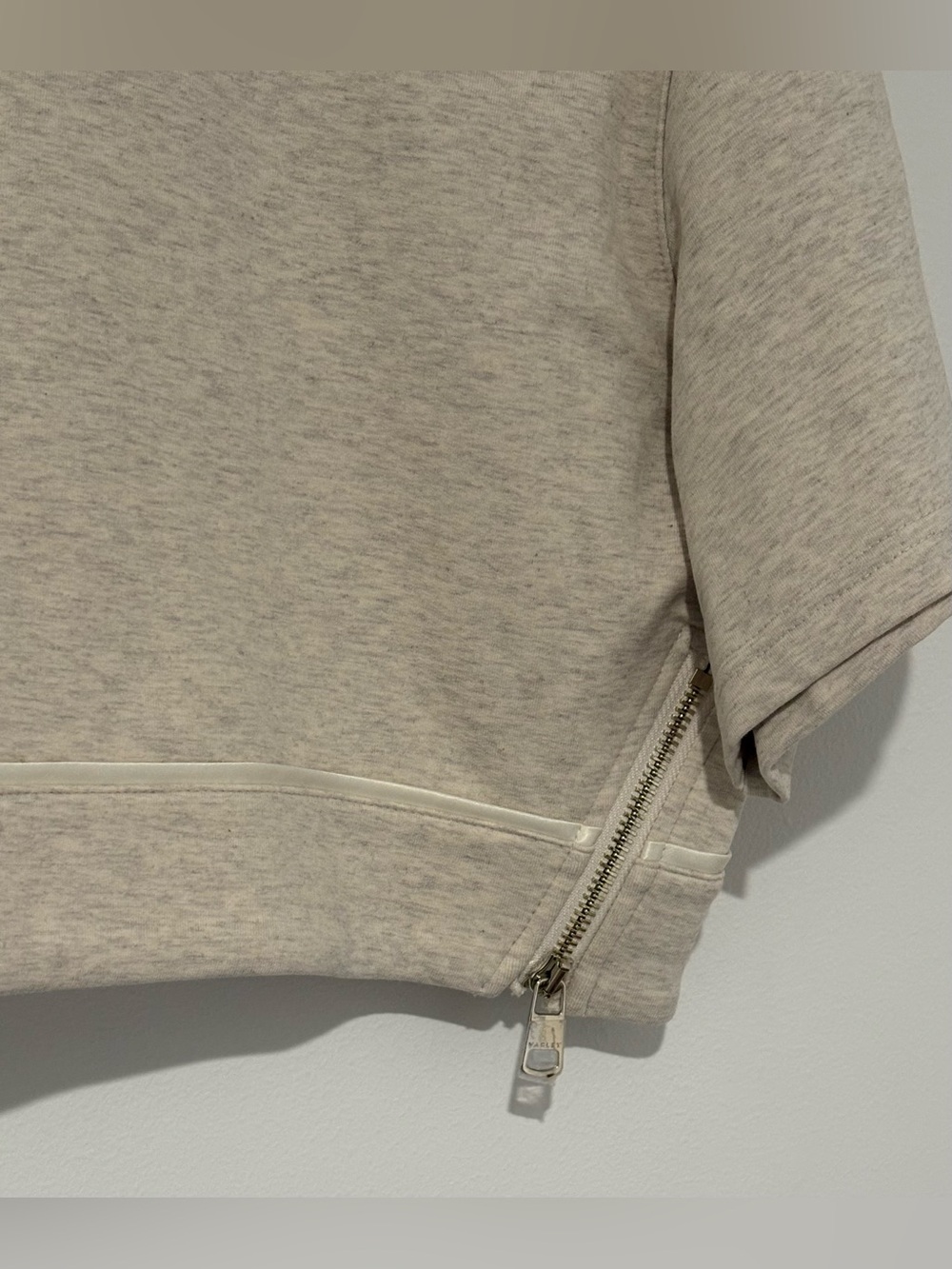 Varley Cream Cropped Short Sleeve Sweatshirt - Picture 4 of 6